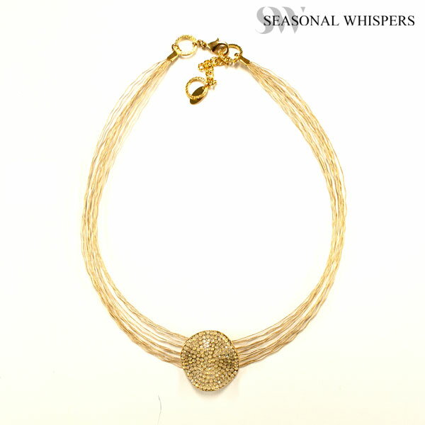 Rakuten - SEASONAL WHISPERS シーズナルウィスパーズ ネックレス スワロフスキー ゴールド ワイヤー 7856
