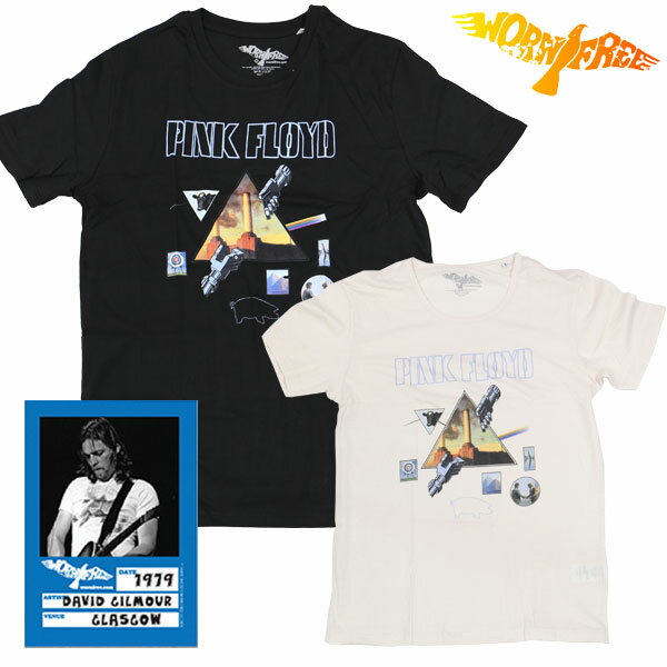 WORN FREE ウォーンフリー 半袖Tシャツ David Gilmour デヴィッド ギルモア Pink Floyd ピンク フロイド Album Cover pnk12