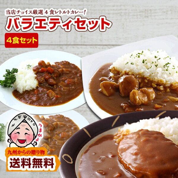 カレー 厳選4食カレー バラエティセット 受験生応援 ご当地 レトルトカレー 1000円 食べきり エコ包装 非常食 送料無料 ポイント利用 爆買 ポイント消化