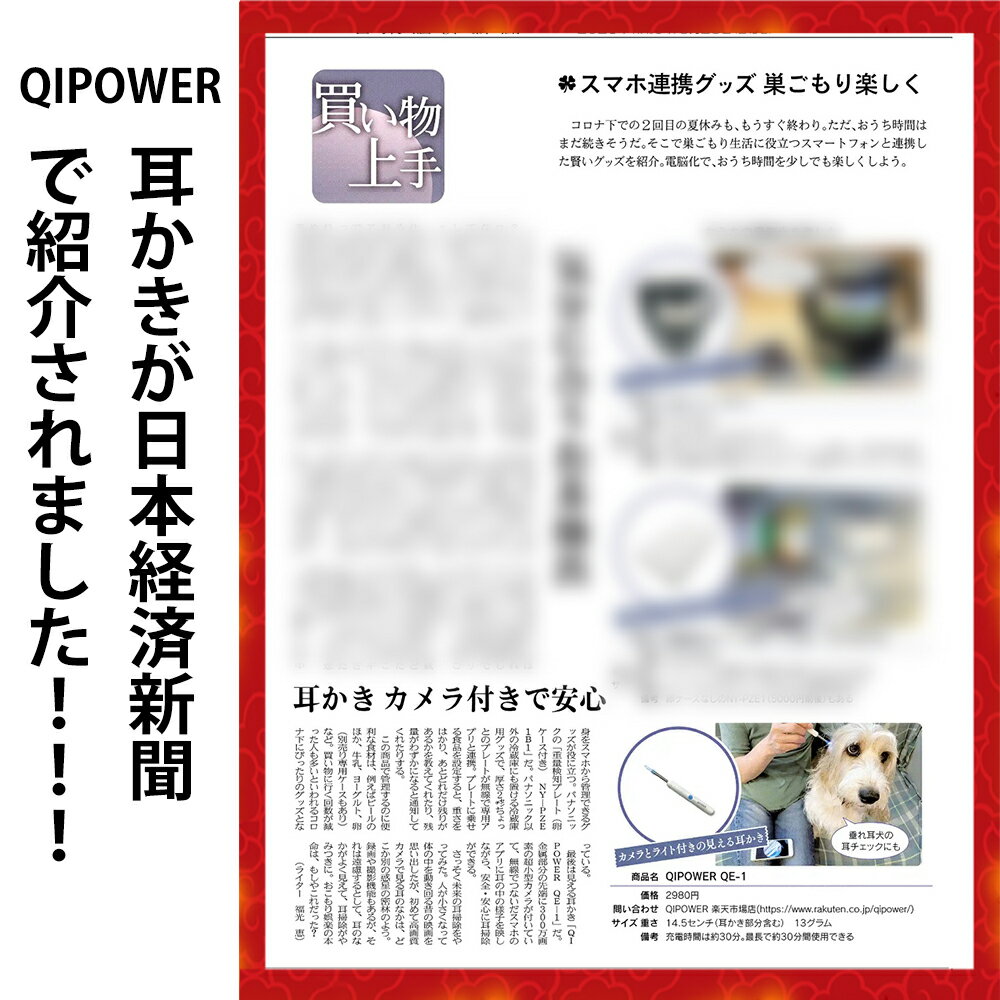 【 楽天1位 日経新聞掲載】耳かき カメラ付き ライト　QiPower-QE-1 第二世代Plus 耳かき 公式店舗 カメラ付き LED イヤースコープ 無線 耳掃除 耳鏡ワイヤレス付き スマート耳かき 見える耳かき 内視鏡付き　敬老の日　介護耳かき プレゼント 送料無料 2