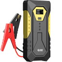 QISI ジャンプスターター 12V 車用 デジタル表示 バッテリー エンジンスターター 10000mAh 小型 軽量 最大電流800A 急速充電 ライト付き ...
