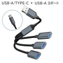 QISI Type-CオスからUSB-Aメス3ポート USB-AオスからUSB-Aメス3ポート 3台デバイス同時充電 車USBポート不足解消 マウス キーボード USBフラッシュメモリ シルバー