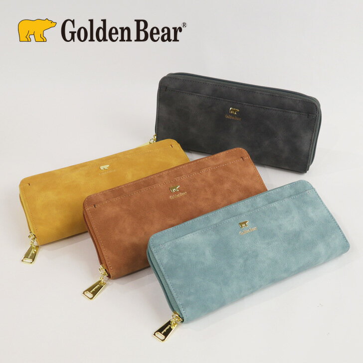  財布 レディース 長財布 ラウンドファスナー Golden Bear ゴールデンベア 財布 ヌバック しっとり コインスルー ポケット 便利 快適 12233