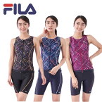 FILA フィラ レディース フィットネス 水着 ウェア 2点セット めくれ防止 312207 312-207 セパレート 体型カバー パット付き スイミング プール アクアビックス トレーニング 大きいサイズ ジム 海水浴 ヨガ スポーツ ダイエット