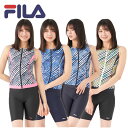 FILA フィラ レディース フィットネス 水着 ウェア 2点セット めくれ防止 313209 313-209 セパレート 体型カバー パット付き スイミング プール アクアビックス トレーニング 大きいサイズ ジム 海水浴 ヨガ スポーツ ダイエット