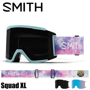 SMITH スミス SQUAD XL ゴーグル アジアンフィット 国内正規品 スノーボード スキー スペアレンズ スカッド クロマポップ 平面 曇り止め ラージ ビック ラージ ダブルレンズ 凹凸 GOGGLE レンズ交換 スノー スキー 山 雪