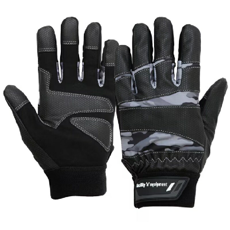 5双組（1双×5）おたふく手袋 K-84 MF+PU手袋 ブラックxカモフラ(4.0)