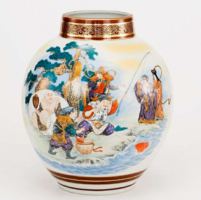サイズ:径22×高さ25.5cm ■生産地：日本 ■素材：磁器 九谷焼の花瓶は、花瓶自体が華やか物も多く、シンプルな花を一輪挿すだけでも十分に映えます。 和室だけでなく洋室やモダンなインテリアにも調和し、部屋を華やかに演出してくれます。 観賞用、贈答用、また海外へのお土産としても大変喜ばれています。　