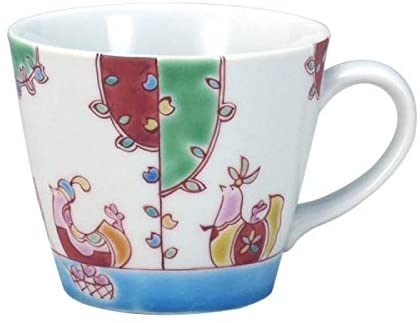 九谷焼　銀舟窯　マグカップ　水上遊覧　9.3×8cm　紙箱