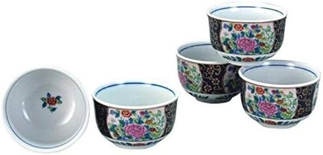 九谷焼　汲出揃　錦絵　8.3×5.4cm　化粧箱