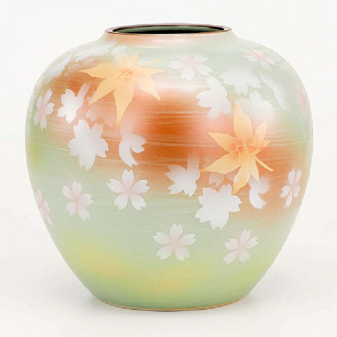 噴壺 - 日本の伝統工芸品【九谷焼】6号花瓶　春秋