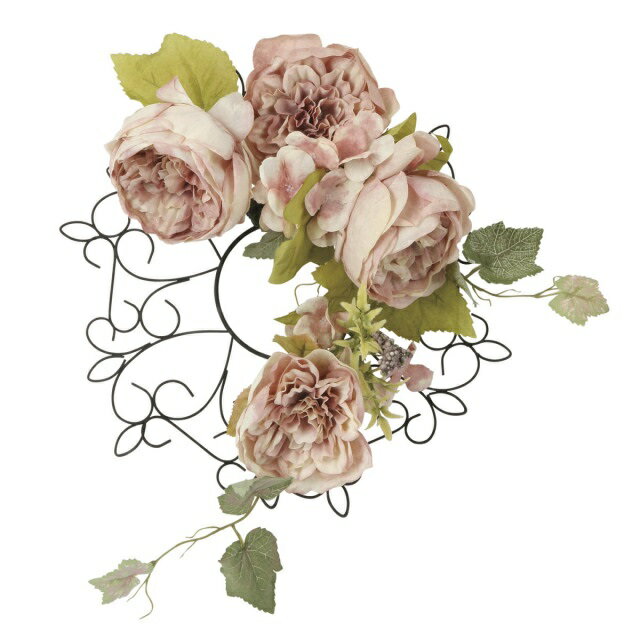 インテリア フェイクアートフラワー・造花 壁掛けキャベジローズ-31cm- 光触媒加工（V-CAT）フラワータペストリー