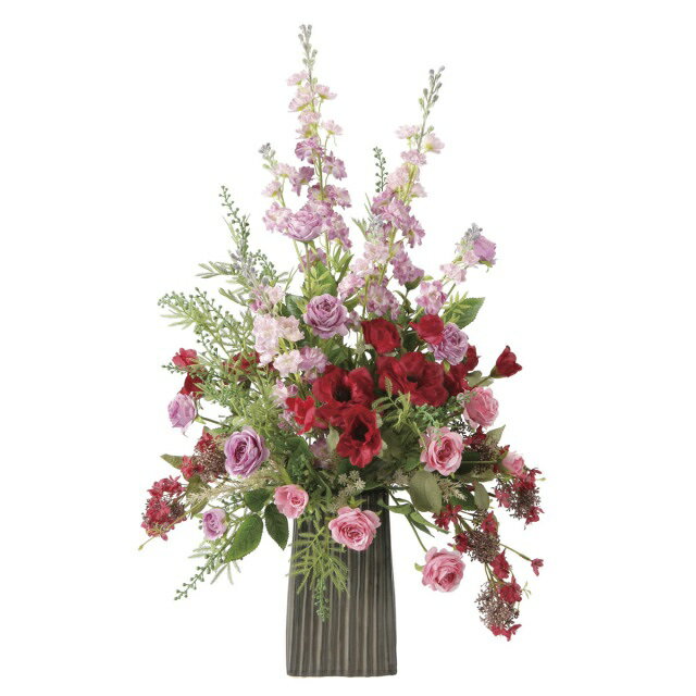 インテリア フェイクアートフラワー・造花 パープルグレイス-84cm- 光触媒加工（V-CAT）テーブルタイプ