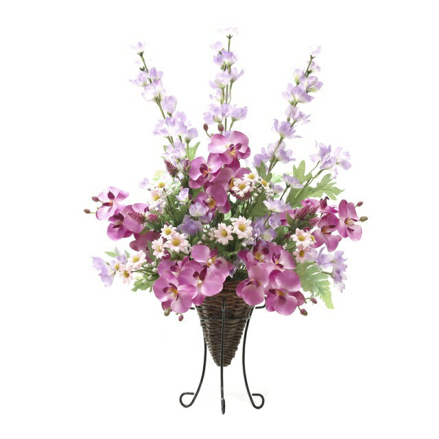インテリア フェイクアートフラワー・造花 コチョウランスタンド-59cm- 光触媒加工（V-CAT）スタンドタイプ