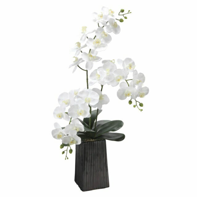 インテリア フェイクアートフラワー・造花 デザインフレッシュ胡蝶蘭 -87cm- 光触媒加工（V-CAT）胡蝶蘭（コチョウラン）