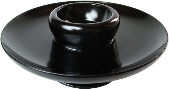 日本製　山中漆器 　天茶台 黒真塗