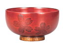 山中漆器 木製汁椀 さくら 布張根来(輸入加工品)