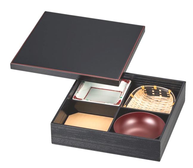 Rakuten - 日本製　山中漆器　松花堂　朱渕　パーツ付属