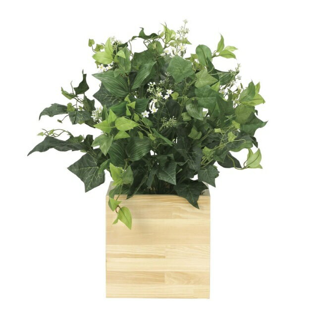 インテリア フェイクグリーン・人工観葉植物 ウッドボックスK 光触媒加工（V-CAT）