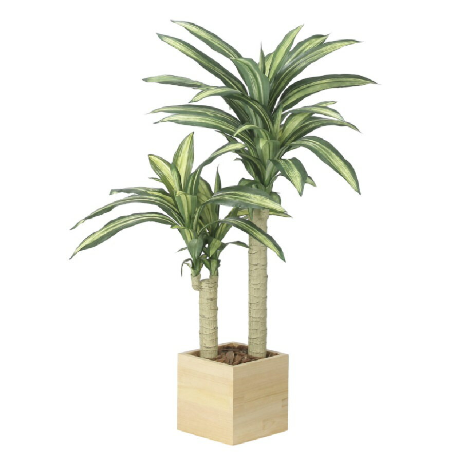 インテリア フェイクグリーン・人工観葉植物 ウッドボックス幸福の木1.0m 光触媒加工（V-CAT）