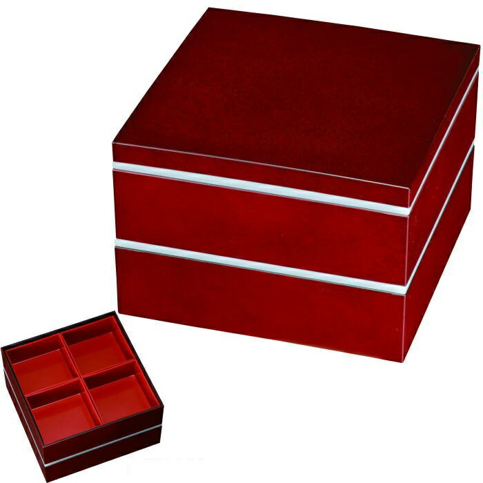 紀州漆器 6.0二段重 ななこ（シール・仕切付）