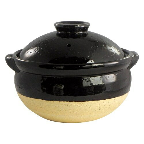サイズ：W250×D225×H180mm 材質：耐熱陶器 生産国：日本　 伊賀の陶土は中に炭化した植物を多く含んでいる為、燃焼すると多孔性の素地になります。 そのため土鍋本体がしっかりと熱を蓄えて食材の芯までじっくりと火を通し旨味を逃がさず美味しいご飯を炊き上げます。 3合は炊ける大きさになっております。　