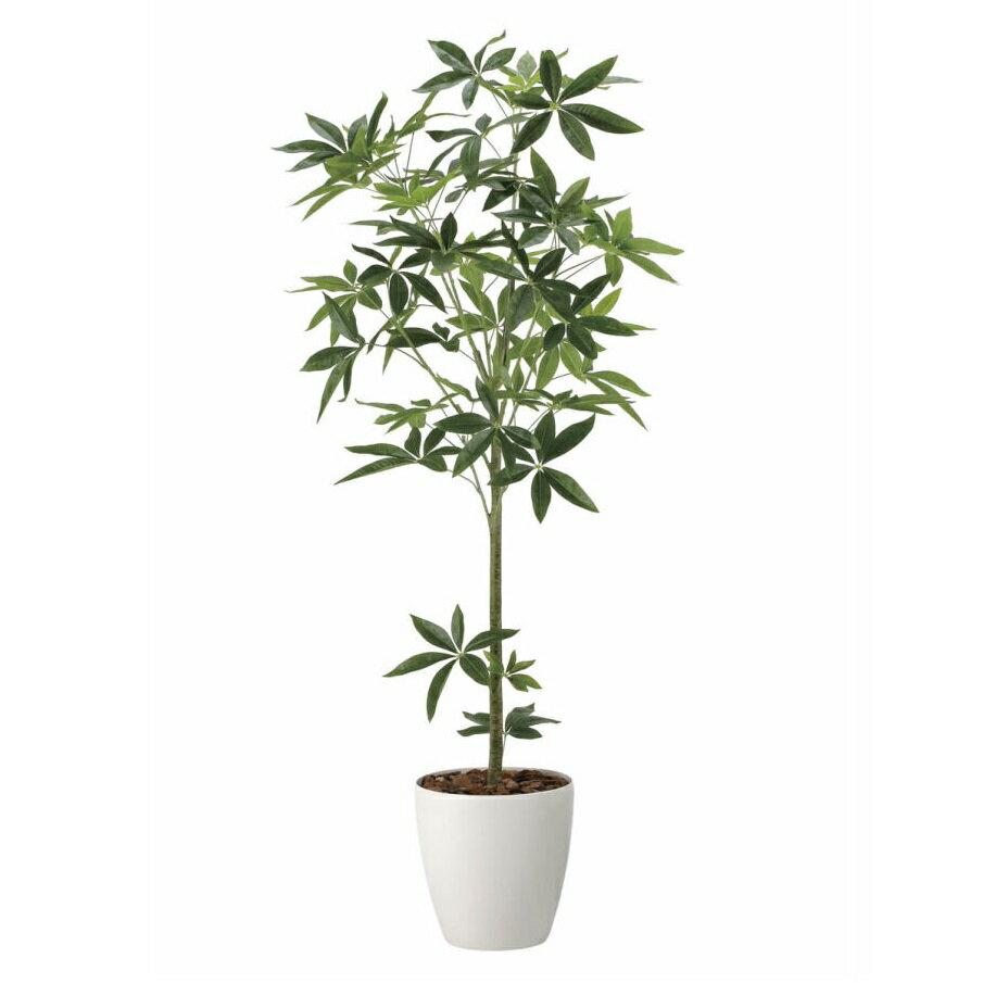 インテリア フェイクグリーン・人工観葉植物 フレッシュパキラ1.6m 光触媒加工（V-CAT）