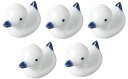 【5ヶセット】美濃焼 カルガモ型箸置き/箸置 サイズ:4.5x2.5x3cm(ブルー/レッド)