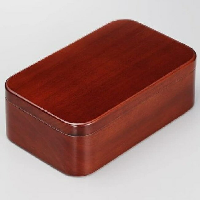 会津漆器・会津塗 一段弁当箱 (杢目 ポプラ)