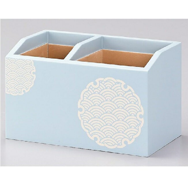 会津漆器・会津塗 卓上ラック 古典模様（内別珍貼）ブルーグレイ