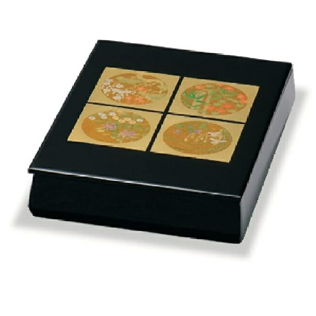 会津漆器・会津塗 四季彩 黒 A4 面取文庫