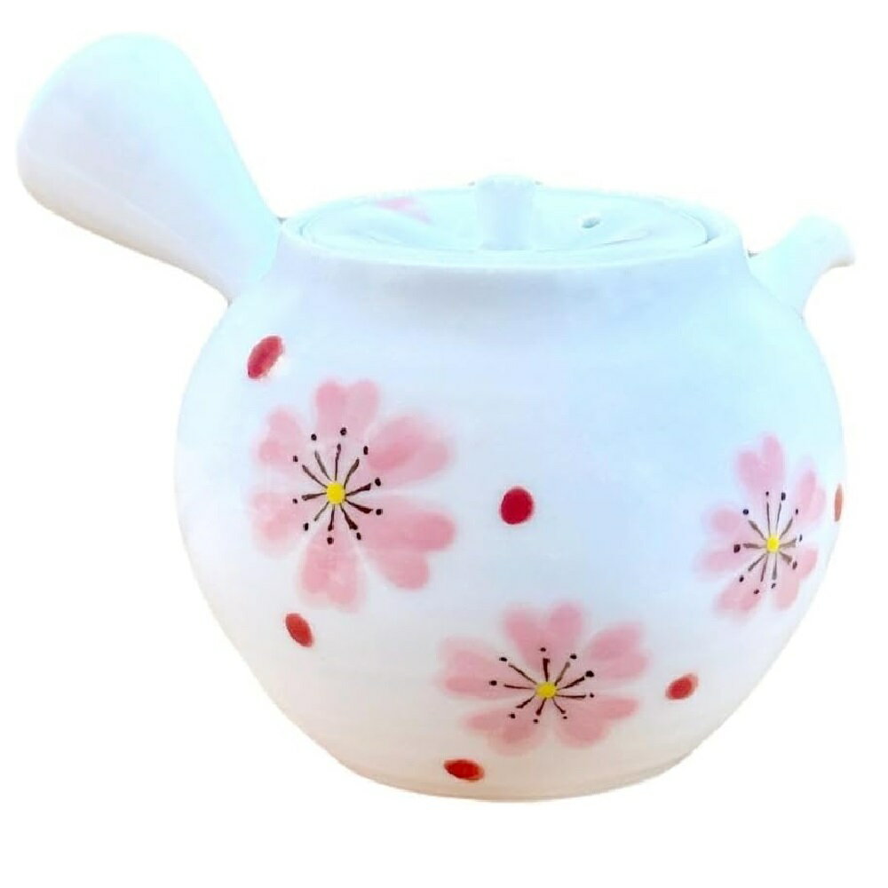 波佐見焼 急須 しなや花 急須 300ml (陶器製・かご網茶こし)