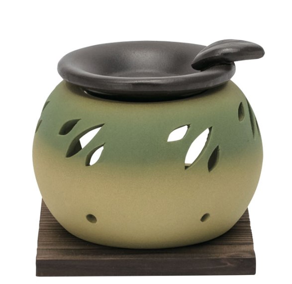 常滑焼 山房　丸形枇杷茶香炉