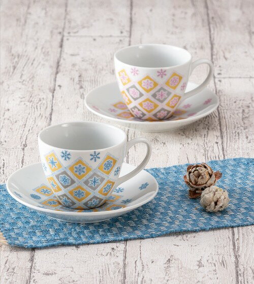 九谷焼　ペアコーヒー 雪小紋＜九谷焼 和食器 鉢 小鉢 人気 ギフト セット 贈り物 結婚祝い/内祝い/お返し＞(3)