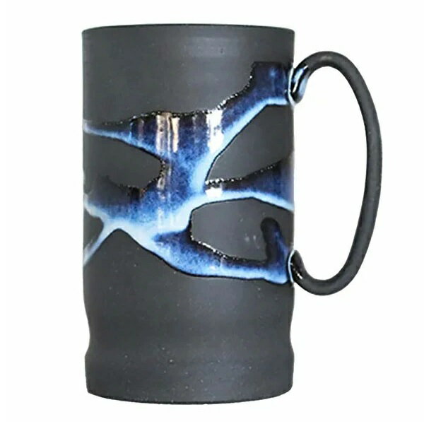 美濃焼 マグカップ・ビアジョッキ ポタリーマグ 青流し ビッグマグ（木箱入）「金昇窯」田端繁道による、ひとつひとつ手造りの作品です。