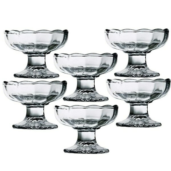 （6客組）二宮クリスタル デザート・パフェ・アイスクリーム・サンデーグラス 42クリーム (150ml)