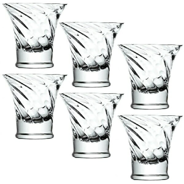 （6客組）二宮クリスタル デザート・パフェグラス ローマンツイスト (280ml)