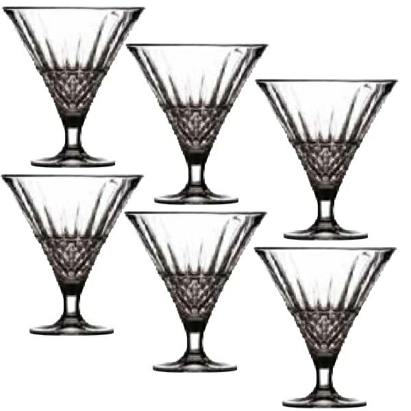 （6客組）二宮クリスタル デザート・パフェグラス アレクサンドリア アイスクリーム (310ml)