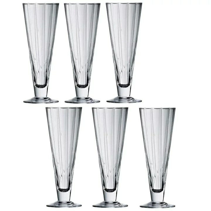 （6客組）二宮クリスタル パフェグラス モールピルスナー300（300cc)