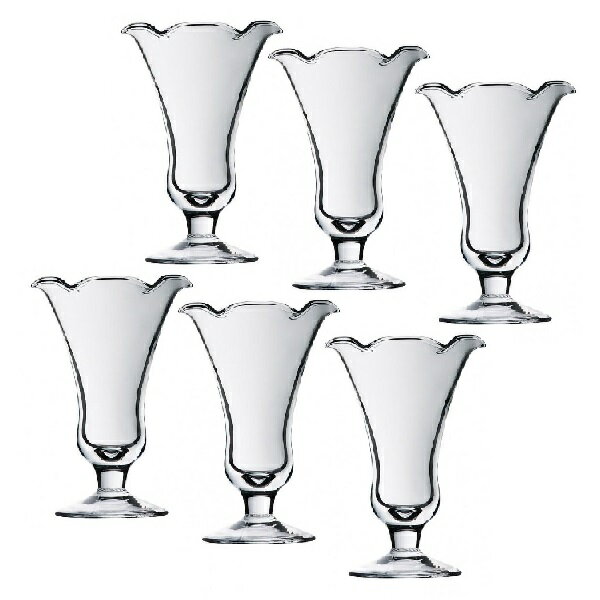 （6客組）二宮クリスタル パフェグラス 6Fチョコパフェ（200cc)