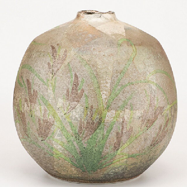 日本の伝統工芸品【九谷焼】8号花瓶　銀箔蘭