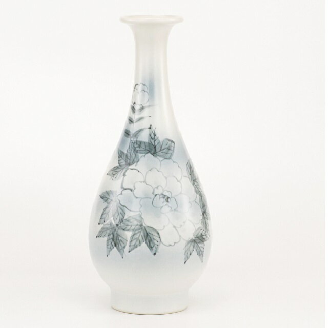 日本の伝統工芸品【九谷焼】8号寸胴　染付牡丹