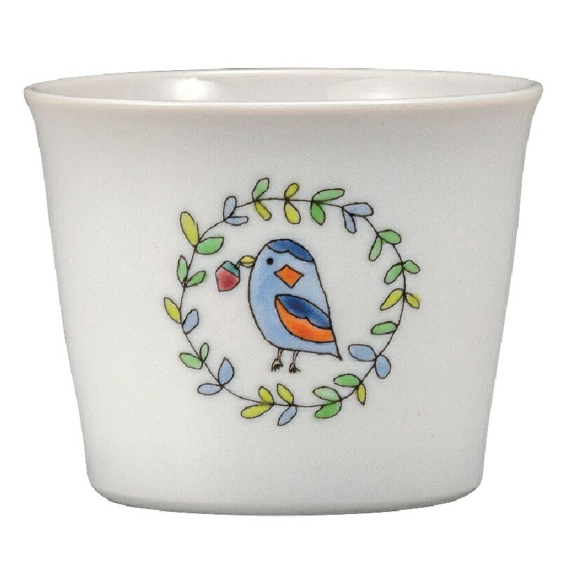 九谷焼 織窯プロデュースの「オリメ」イラストレーター Zuya megumi そばちょこ ことり 水色