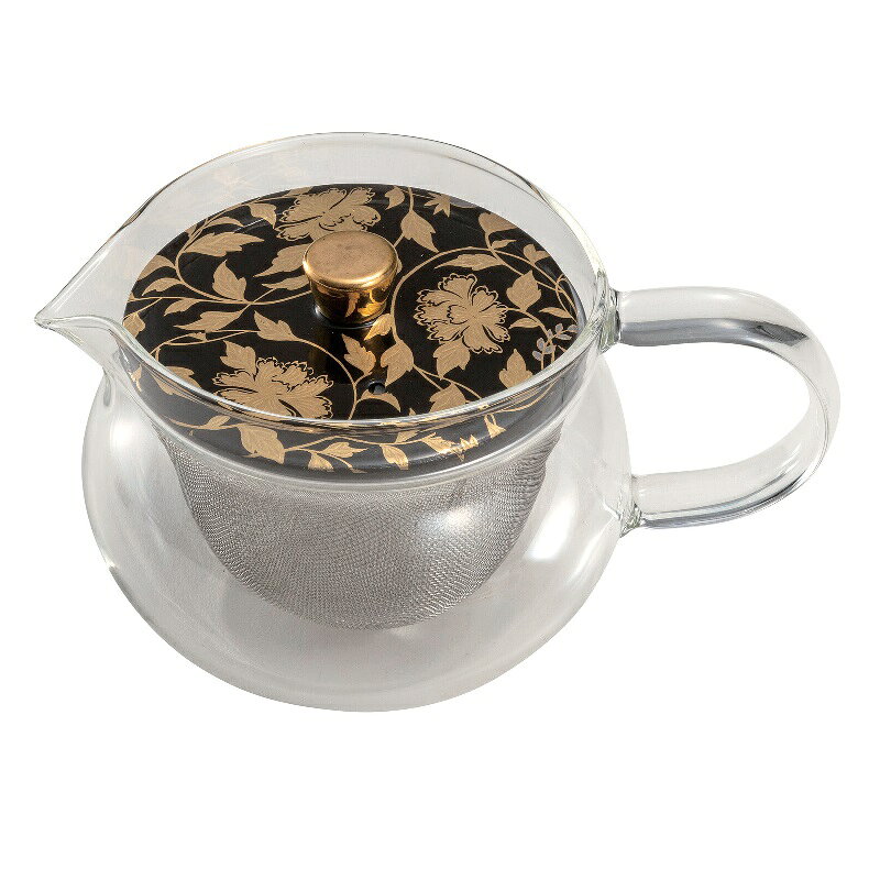 九谷焼 九谷和 ポット NAGOMI POT 金襴手 黒 茶こし付
