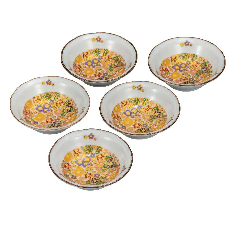 Rakuten - 九谷焼 4.5号小鉢揃 花詰 (5客組)