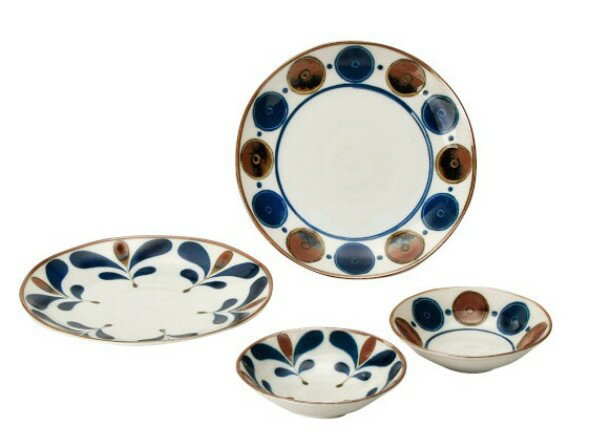 日本製　美濃焼/JAPAN　ペア料理揃(大皿/小鉢セット） 島人(しまんちゅ)の食文化をイメージした　南国..