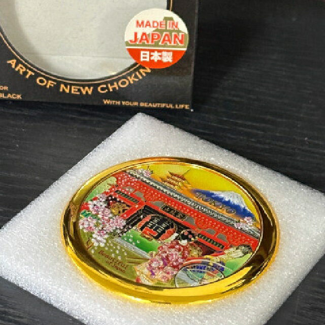 新彫金 コンパクトミラー 人力車雷門