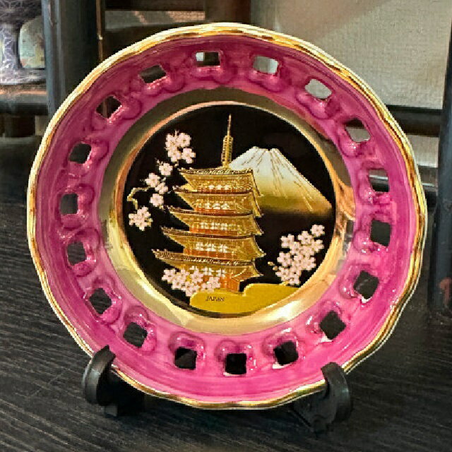Rakuten - 新彫金 3．5スカシ皿 赤 新五重塔