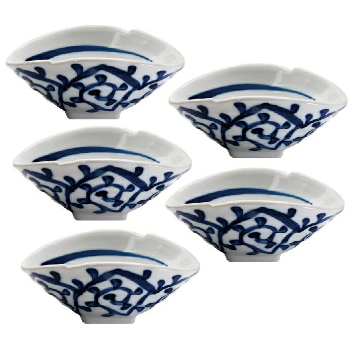 Rakuten - 美濃焼 土物の器 手描たこ唐草 小鉢 (5客組)