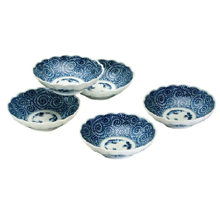 Rakuten - 美濃焼 染付たこ唐草 煮物鉢揃 (5客組)